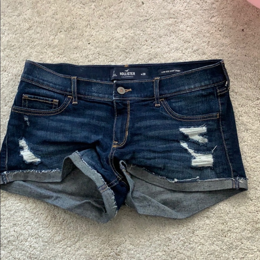 Hollister Dark Wash Low Rise Jean Shorts